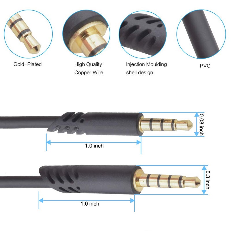 Learsoon A50 Headsets Cord Replacement Inline Mute & Mic Volume Control Audio Cable Compatible with Astro A10 A40 A30 A50 and Logitech G633 G933 Gaming Headphones, Work for Xbox One Play Station4 PS5 Switch - Image 4
